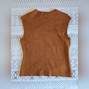 Marled Brown Sleeveless Top